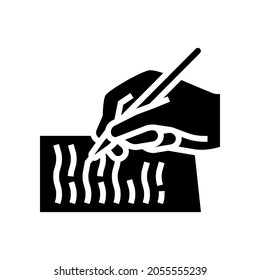 writing letter glyph icon vector. writing letter sign. isolated contour symbol black illustration