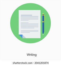 Writing or Letter Icon Concept