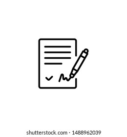 Writing letter Icon. Contract icon. Business agreement and signature symbol. Paper and pencil sign. Modern, simple flat vector illustration for web site or mobile app.