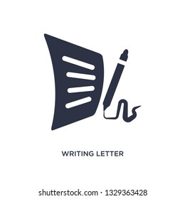 writing letter icon. Simple element illustration from communication concept. writing letter editable symbol design on white background. Can be use for web and mobile.