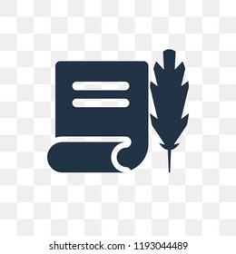 Writing Letter vector icon isolated on transparent background, Writing Letter transparency concept can be used web and mobile