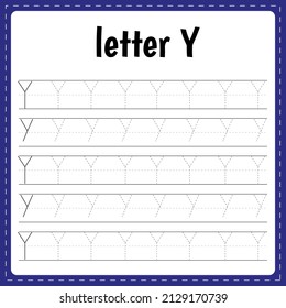 Writing Letters Letter Ytracing Page Practice Stock Vector (Royalty ...