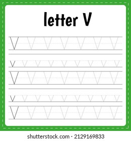 Writing Letters Tracing Page Practice Sheet Stock Vector (Royalty Free ...