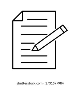 Writing line icon. Edit line icon.