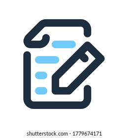 Writing line icon. Edit line icon. Note Vector illustation.