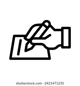 gráfico vectorial de ilustración de icono de línea de escritura. Ilustración de elemento simple gráfico vectorial, adecuado para aplicaciones, sitios web y presentaciones aisladas en fondo blanco