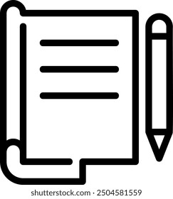 writing line icon illustration vector