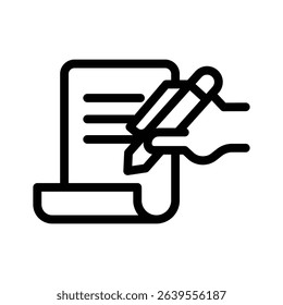 writing line icon illustration vector graphic. Simple element illustration vector graphic, suitable for app, websites, and presentations isolated on white background