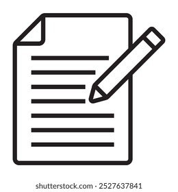 Icono de línea de escritura. Ilustración vectorial.
