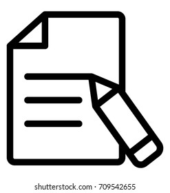 Writing Line Vector Icon