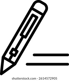 Writing Line Vector Icon Design