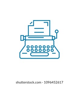 Writing linear icon concept. Writing line vector sign, symbol, illustration.