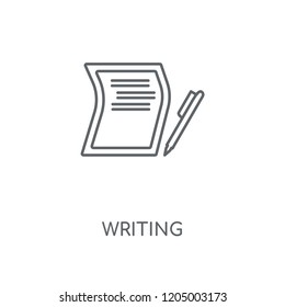 Writing linear icon. Writing concept stroke symbol design. Thin graphic elements vector illustration, outline pattern on a white background, eps 10.