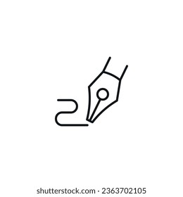 Lineares Icon schreiben. Tintenstift. Dünne, anpassbare Illustration. Contour-Symbol. Vektor-einzelne Rahmenzeichnung. Bearbeitbarer Hub