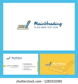 Writing  Logo design with Tagline & Front and Back Busienss Card Template. Vector Creative Design