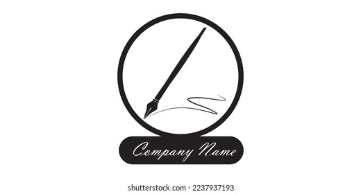 writing logo, doodling pen. or community of writers or graphic design and drawing suitable for company or community logos