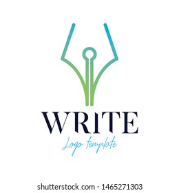 Writing logo vector, pen logo template