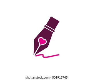 Writing Love Logo Design Template