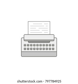 writing machine flat vector icon