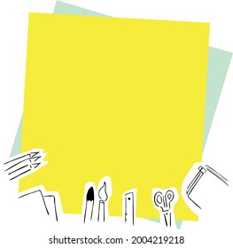 writing materials on the desk, background design