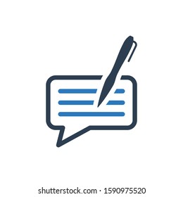 writing message icon with pen symbol and vector
