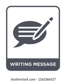 writing message icon vector on white background, writing message trendy filled icons from Ultimate glyphicons collection, writing message simple element illustration