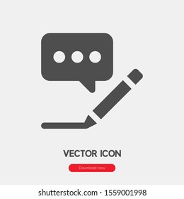 Writing message icon vector. Writing message symbol. Linear style sign for mobile concept and web design. Writing message symbol illustration. Pixel vector graphics - Vector.