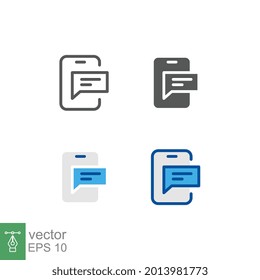 Schreibnachricht auf Handy oder Handy. Textfeld auf Smartphone für Webdesign, Logo, App, Benutzeroberfläche. Texte, Kommunikation, SMS, MMS, Icon. Vektorgrafik-Design auf weißem Hintergrund. EPS10