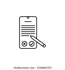 Writing mobile icon. Element of mobile technology icon