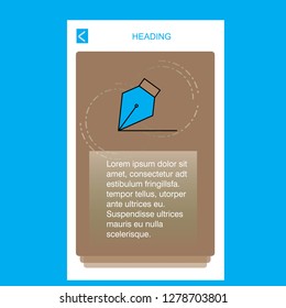 Writing  mobile vertical banner design design. Vector