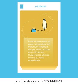 Writing mobile vertical banner design design. Vector