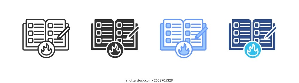 Writing Multi Style Icon Set Vector