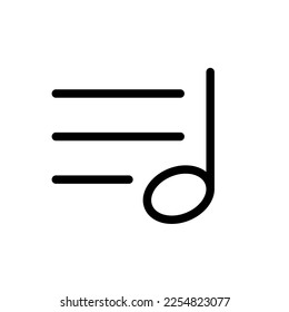 Writing music icon line isolated on white background. Black flat thin icon on modern outline style. Linear symbol and editable stroke. Simple and pixel perfect stroke vector illustration