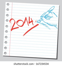 Escribiendo año nuevo 2014