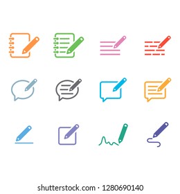 Writing a Note Icons - Colored Series Set