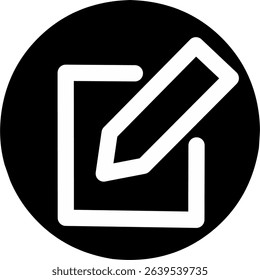 Writing note and pen Icon illustration in black. Fit for copywriting content	