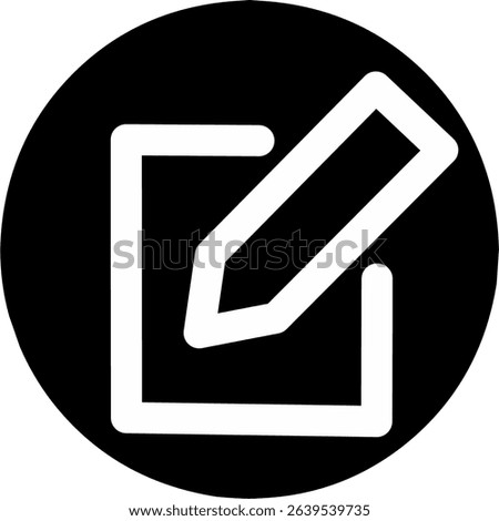 Writing note and pen Icon illustration in black. Fit for copywriting content	