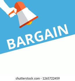 Writing note showing Bargain. Vector illustration