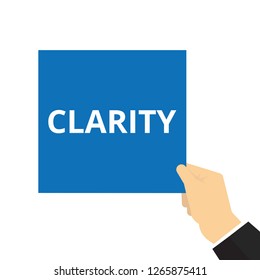 Writing note showing Clarity. Vector illustration