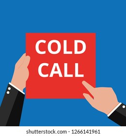 Writing note showing Cold Call. Vector illustration