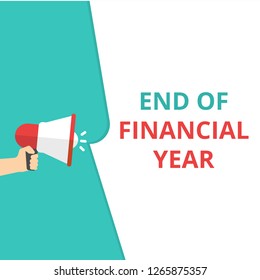 Writing note showing End Of Financial Year. Vector illustration