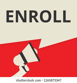 Writing note showing Enroll. Vector illustration