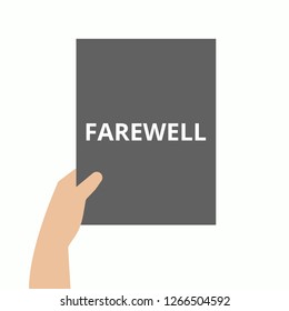 Writing note showing Farewell. Vector illustration
