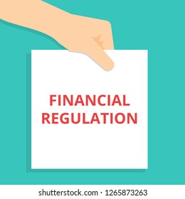Writing note showing Financial Regulation. Vector illustration