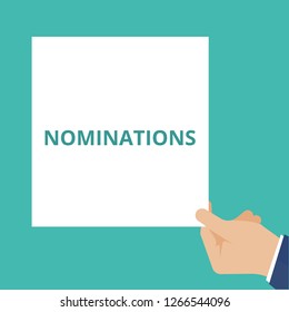 Writing note showing Nominations. Vector illustration