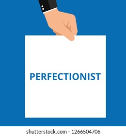 Writing note showing Perfectionist. Vector illustration
