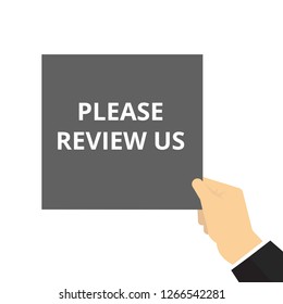 Writing note showing Please Review Us. Vector illustration