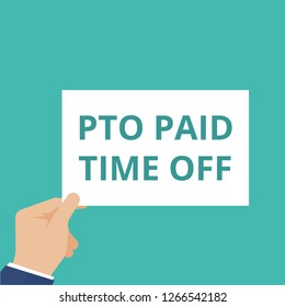 Writing Note Showing Pto Paid Time Off. Vector Illustration