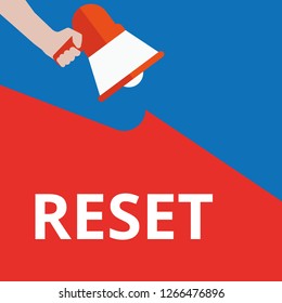 Writing note showing Reset. Vector illustration