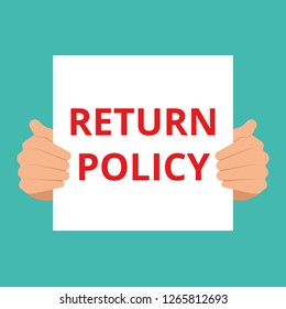 Writing note showing Return Policy. Vector illustration
